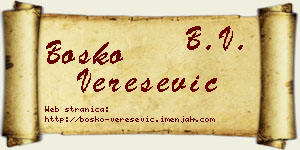 Boško Verešević vizit kartica